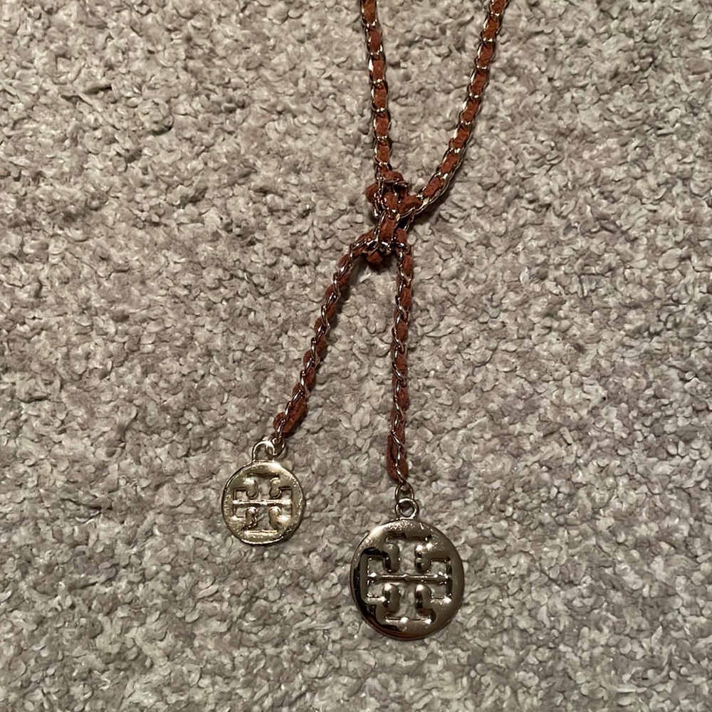 Tory Burch woven chain lariat necklace